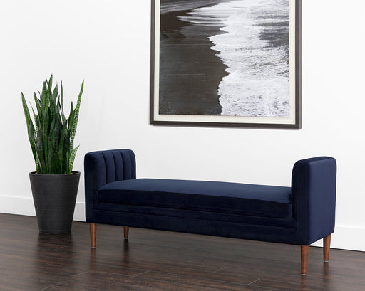 Sunpan Yosi Bench - Auburn Brown - Abbington Navy