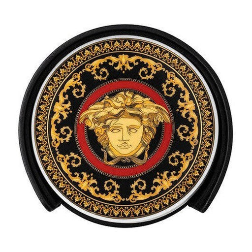 Versace Medusa Red Porcelain Coaster in Leather Box - Set of 4