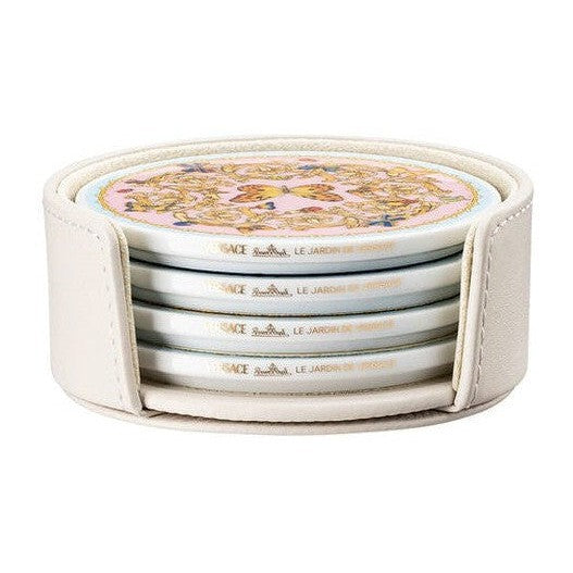 Versace Butterfly Garden Coaster in Leather Box - Set of 4