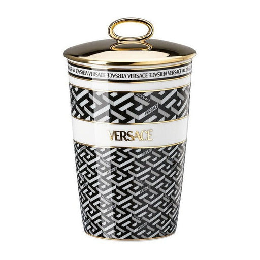 Versace La Greca Signature Black Scented Votive With Lid