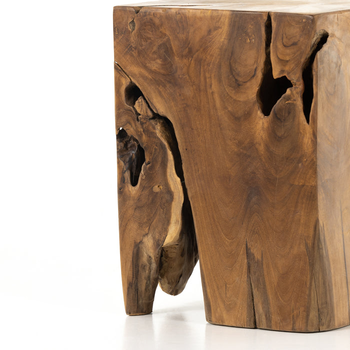 Teak Square Stool - Teak Root