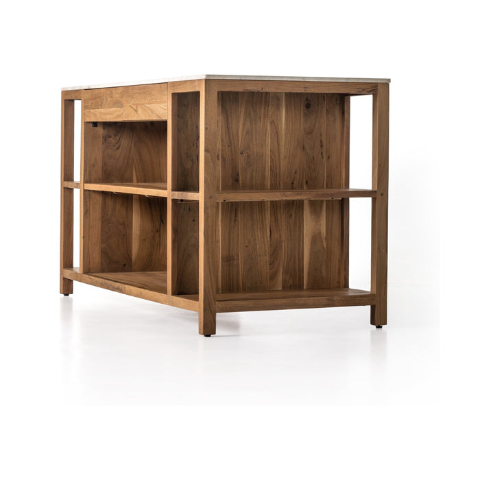 Indira Kitchen Island-Smoked Acacia