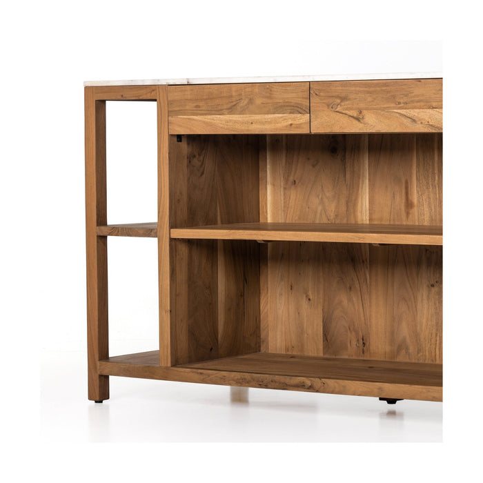 Indira Kitchen Island-Smoked Acacia