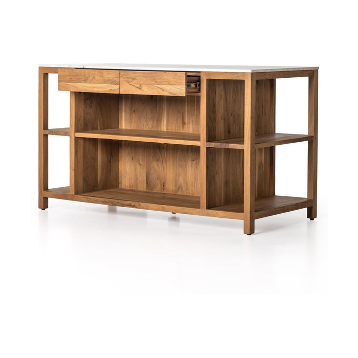 Indira Kitchen Island-Smoked Acacia