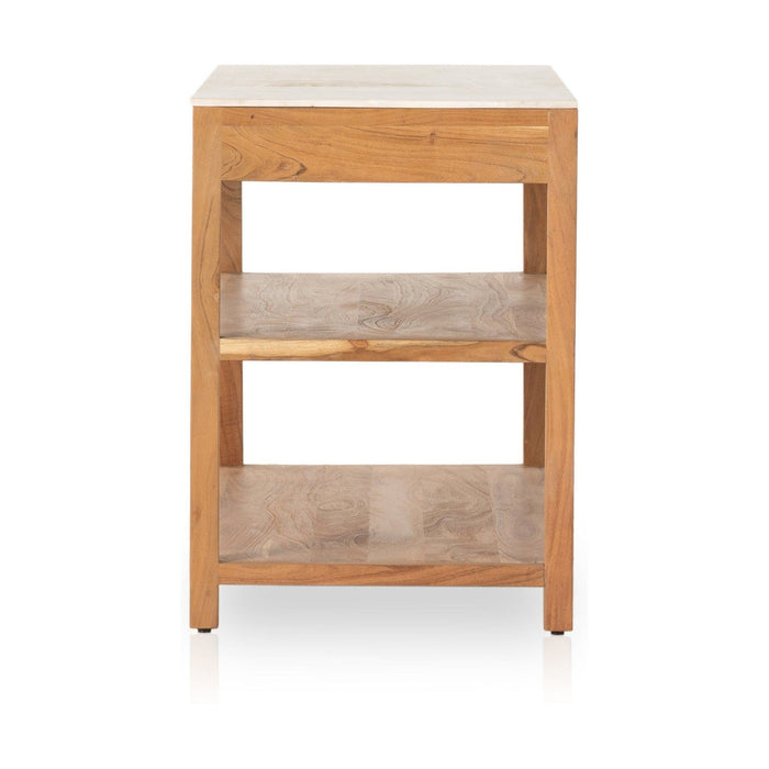 Indira Small Kitchen Island-White Marble