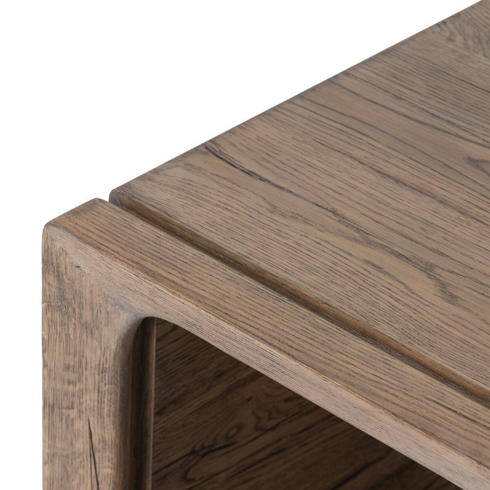 Four Hands Henry End Table-Rustic Grey Veneer DSC