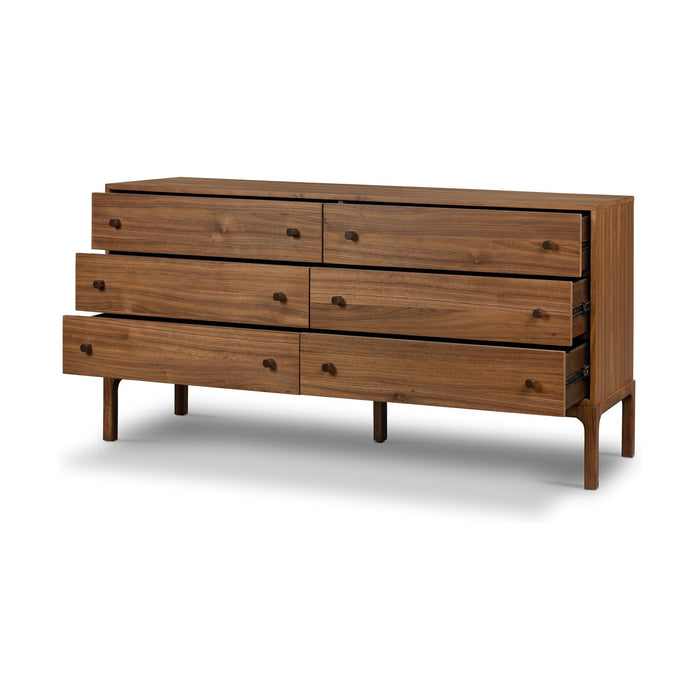 Arturo 6 Drawer Dresser-Natural Walnut