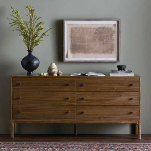 Arturo 6 Drawer Dresser-Natural Walnut