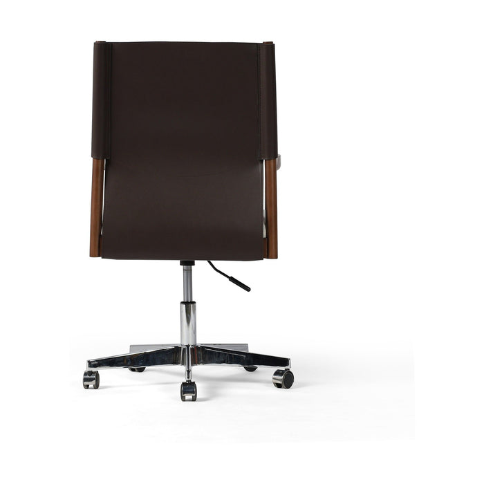 Lulu Desk Chair-Espresso Leather Blend