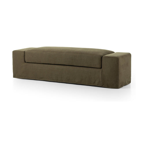 Wide Arm Slipcover Accent Bench