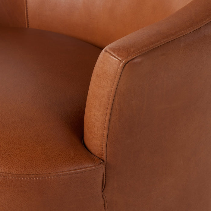 Ernesto Swivel Chair-Freehnd Sftgrn Nutmeg