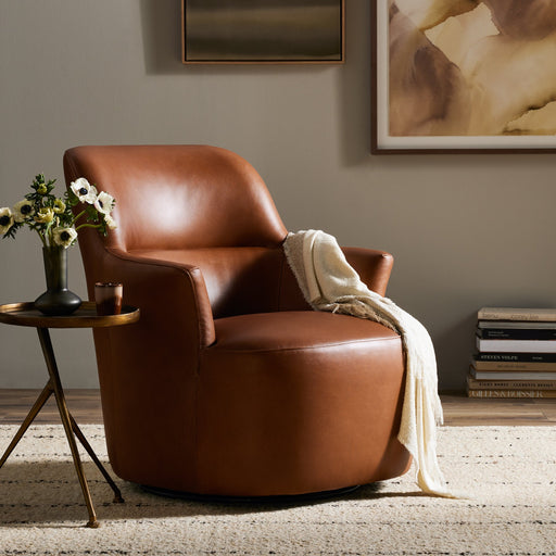 Ernesto Swivel Chair-Freehnd Sftgrn Nutmeg