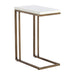 Sunpan Sawyer End Table - Antique Brass - White