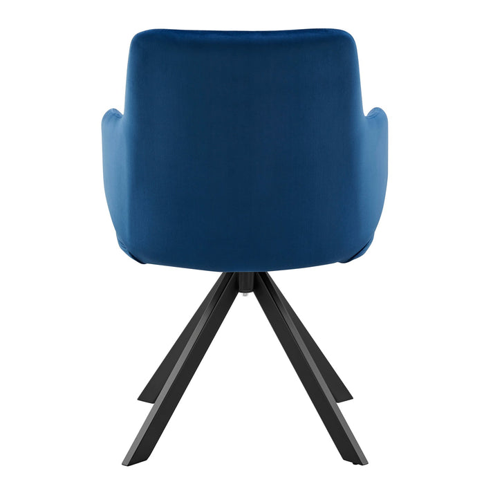 Euro Style Vigo Swivel Side Chair - Blue Velvet