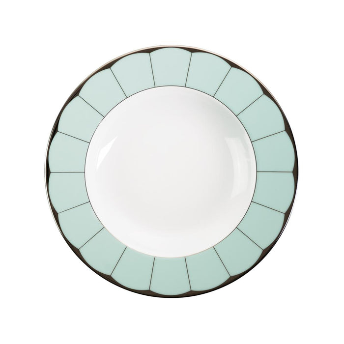 Haviland Illusion Rim Soup Plate - Mint Platinum