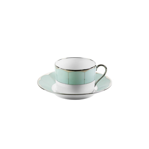 Haviland Illusion Teacup and Saucer - Mint Platinum