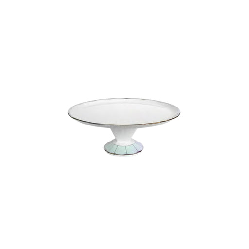 Haviland Illusion Footed Cake Platter - Mint Platinum