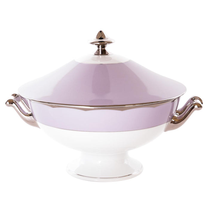 Haviland Illusion Soup Tureen - Lavender Platinum