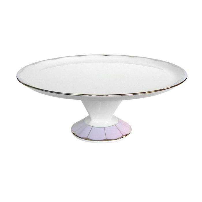 Haviland Illusion Footed Cake Platter - Lavender Platinum