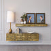 Global Views Abstract Block Cabinet with Floating Shelf - Brass