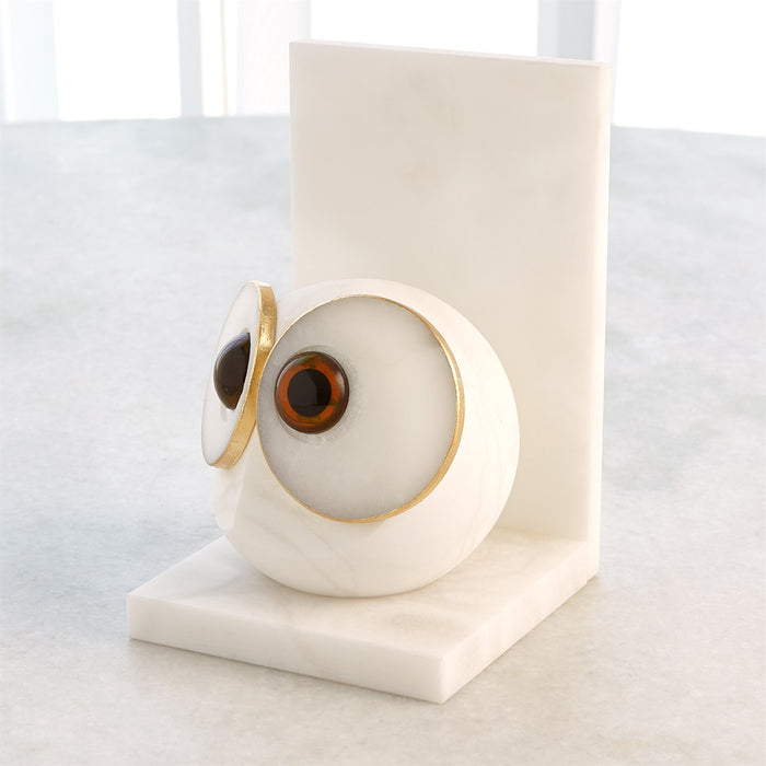 Global Views Alabaster Big Eyed Owl Bookends - Large - Set of 2