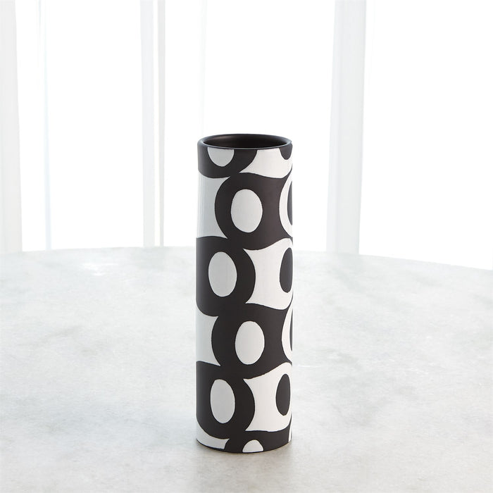 Global Views Black/White Circles Vase