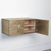 Global Views Abstract Block Cabinet with Floating Shelf - Brass