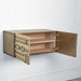 Global Views Abstract Block Cabinet with Floating Shelf - Brass