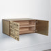 Global Views Abstract Block Cabinet with Floating Shelf - Brass