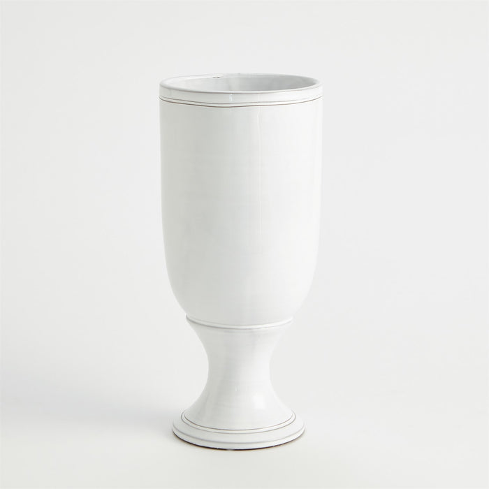 Global Views Long Nose Vases & Bowl - White