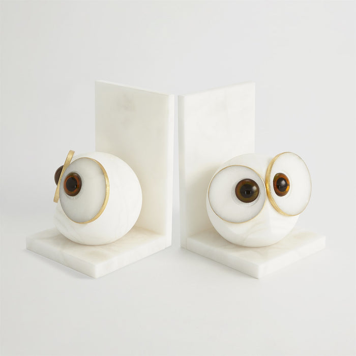 Global Views Alabaster Big Eyed Owl Bookends - Large - Set of 2