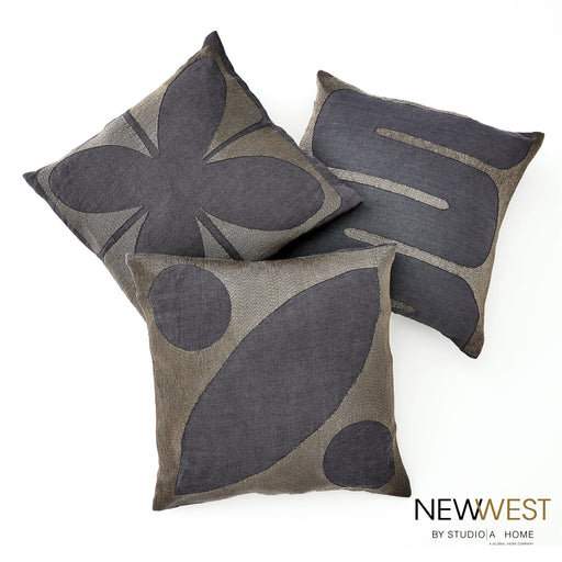 Global Views Blossom Beaded Pillow - Indigo