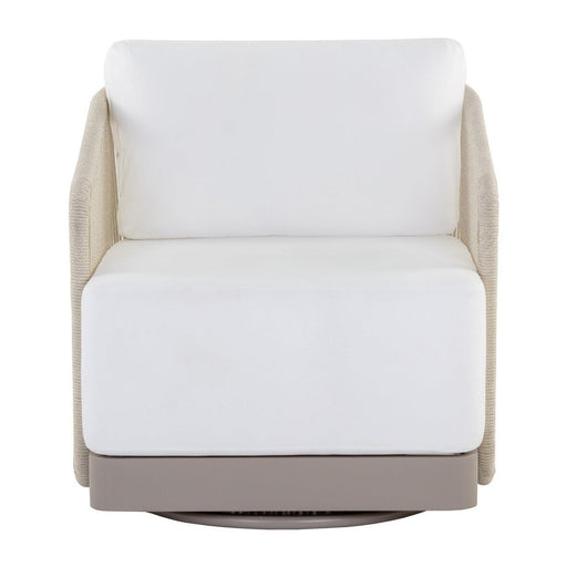 Sunpan Allariz Swivel Armchair - Greige - Stinson White