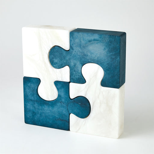 Global Views Alabaster Jigsaw Bookends - Set of 2