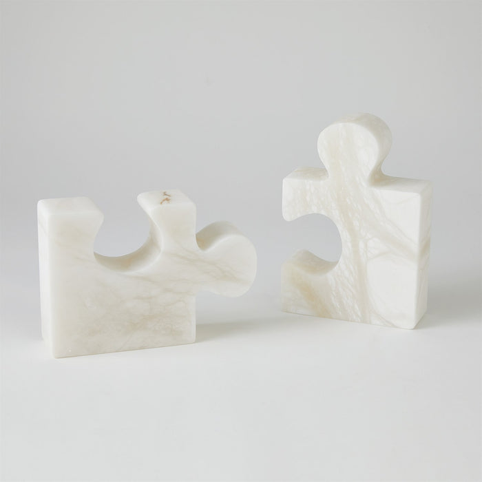 Global Views Alabaster Jigsaw Bookends - Set of 2