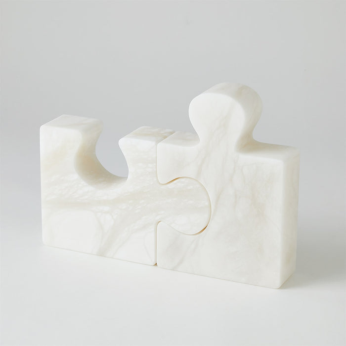 Global Views Alabaster Jigsaw Bookends - Set of 2