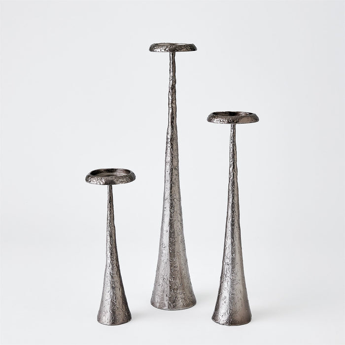 Global Views Beacon Candle Holder - Gunmetal