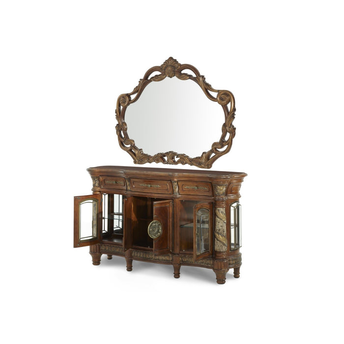 Michael Amini Villa Valencia Sideboard with Mirror - Classic Chestnut