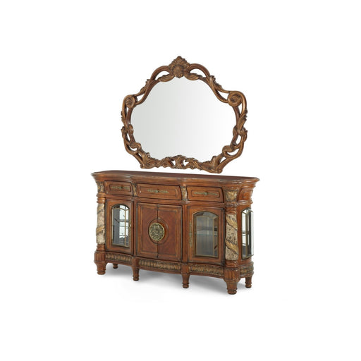 Michael Amini Villa Valencia Sideboard with Mirror - Classic Chestnut