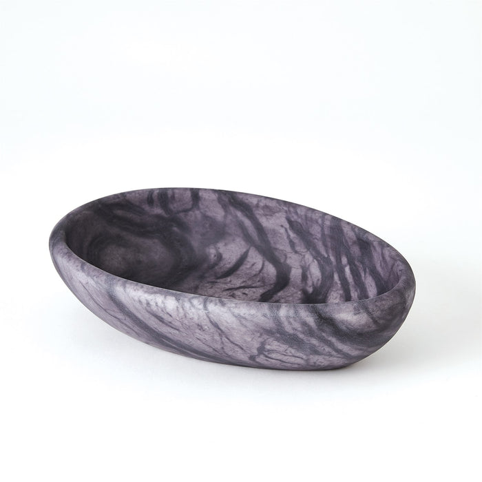 Global Views Oblique Alabaster Bowl - Black