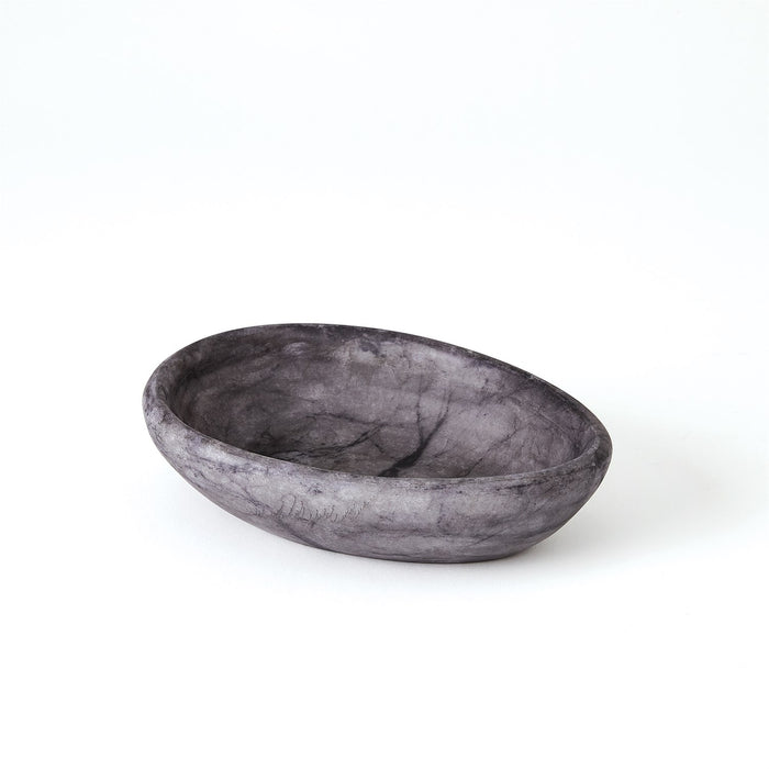 Global Views Oblique Alabaster Bowl - Black