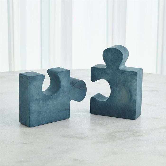 Global Views Alabaster Jigsaw Bookends - Set of 2