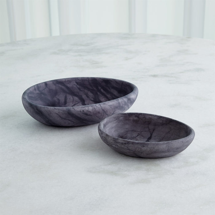 Global Views Oblique Alabaster Bowl - Black