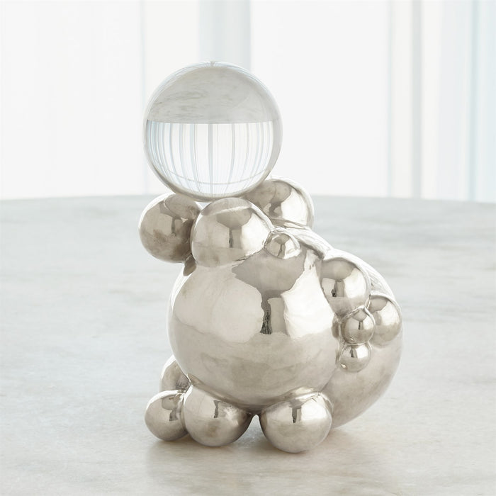 Global Views Bubble Orb Holder - Nickel with Crystal