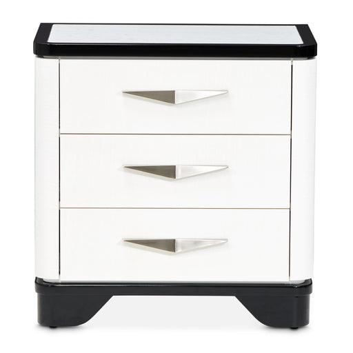 Michael Amini Tuxedo 3-Drawer Nightstand - Piano Keyboard