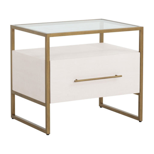 Sunpan Venice Nightstand - Oyster Shagreen