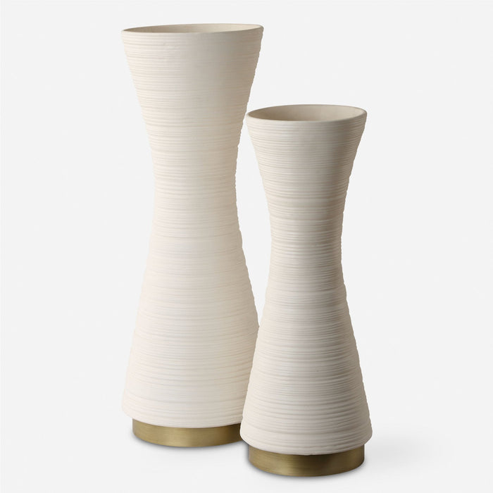 Uttermost Ridgeline White Vases - Set of 2