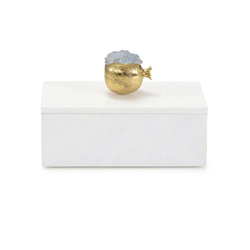 John Richard Cyanite Pomegranate And White Marble Box I