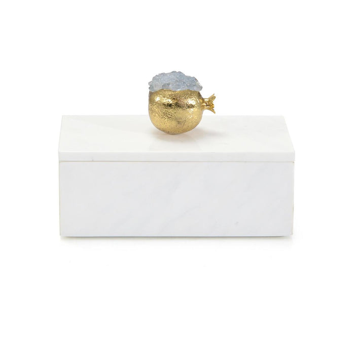 John Richard Cyanite Pomegranate And White Marble Box I