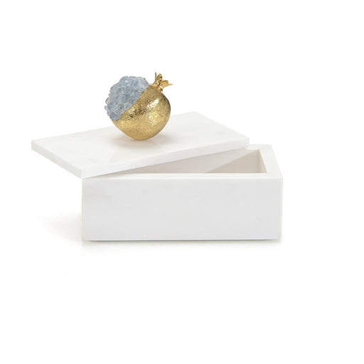 John Richard Cyanite Pomegranate And White Marble Box II